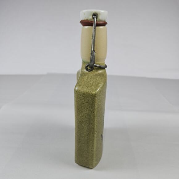 Vintage German Hip Flask Wild Boar Hinged Captive Top Liquor Stoneware Hunting - Picture 6 of 13